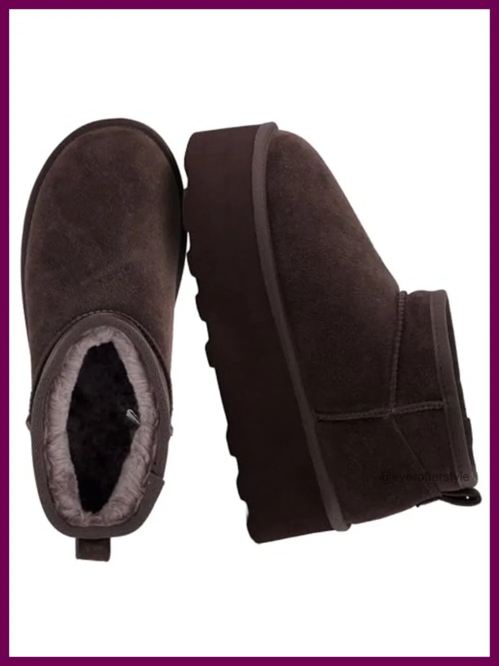 Genuine Suede Platform Ankle Boots with Faux Fur Lining, Memory Foam, Slip-On